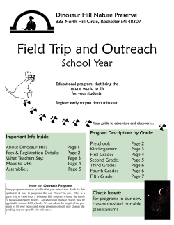 Field Trip and Outreach - Dinosaur Hill Nature Preserve