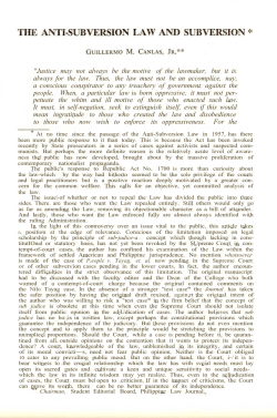 The Anti-Subversion Law and Subversion