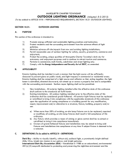 OUTDOOR LIGHTING ORDINANCE