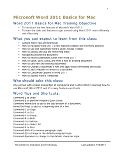 Microsoft Word 2011 Basics for Mac