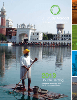 Course Catalog - SIT Study Abroad - School for International Training