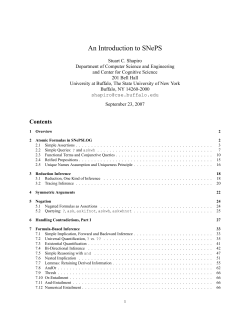 An Introduction to SNePS - CSE Buffalo