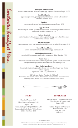Sweetwater Breakfast Menu - Grand Traverse Resort and Spa