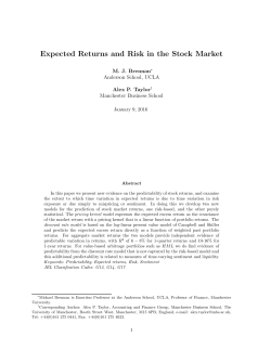 Expected Returns and Risk in the Stock Market