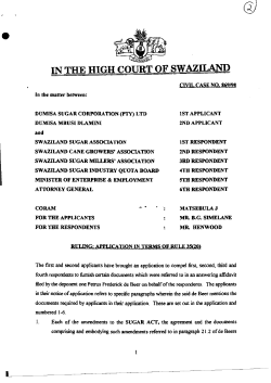 in the high court of swaziland