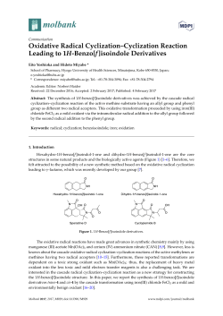 Oxidative Radical Cyclization&ndash;Cyclization Reaction Leading to 1H