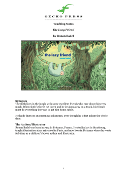 Teaching Notes The Lazy Friend by Ronan Badel Synopsis The