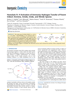 Homolytic N&ndash;H Activation of Ammonia: Hydrogen
