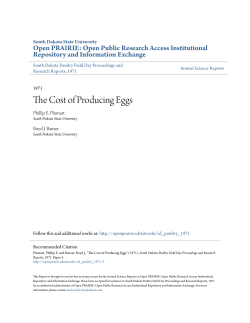 The Cost of Producing Eggs - Open PRAIRIE