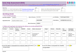 Example EHA - early years - Northamptonshire County Council