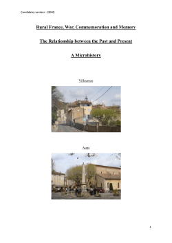 Rural France, war experience and memory, the relationship