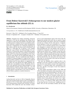 From Doktor Kurowski`s Schneegrenze to our