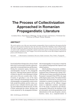The Process of Collectivization Approached in Romanian
