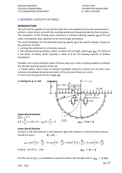 pg. 19 3-BEARING CAPACITY OF SOILS INTRODUCTION
