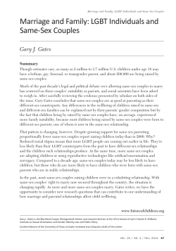 Marriage and Family: LGBT Individuals and Same