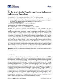 On the Analysis of a Wave Energy Farm with Focus on Maintenance