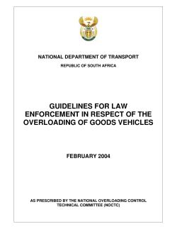 Guidelines for Overload Law Enforcement