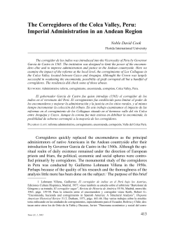 The Corregidores of the Colca Valley, Peru: Imperial Administration