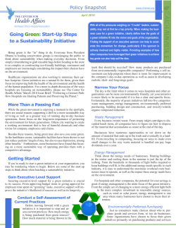 Going Green: Start-Up Steps to a Sustainability Initiative Policy
