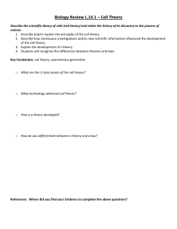 Biology Review L.14.1 &ndash; Cell Theory