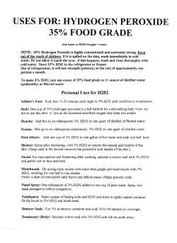 uses for: hydrogen peroxide 35% food grade