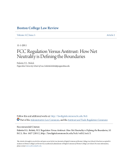FCC Regulation Versus Antitrust: How Net Neutrality is Defining the