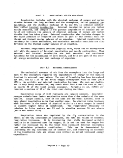 TOPIC 3. RESPIRATORY SYSTEM FUNCTIONS Respiration
