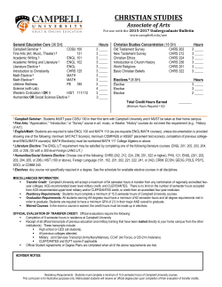 christian studies - Campbell University