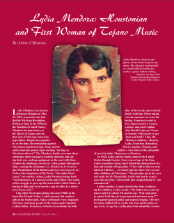 Lydia Mendoza: Houstonian and First Woman of Tejano Music