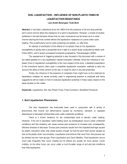1 SOIL LIQUEFACTION &ndash; INFLUENCE OF NON
