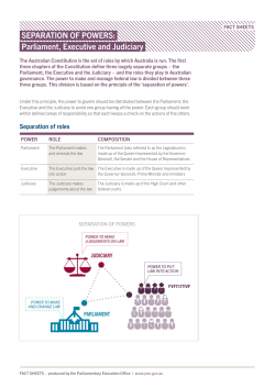 Separation of Powers - Parliamentary Education Office
