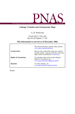Linkage Variation and Chromosome Maps A. H. Sturtevant doi
