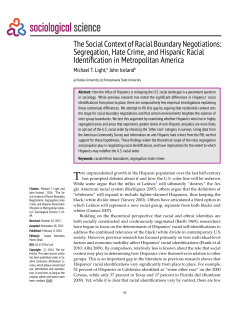 The Social Context of Racial Boundary Negotiations: Segregation