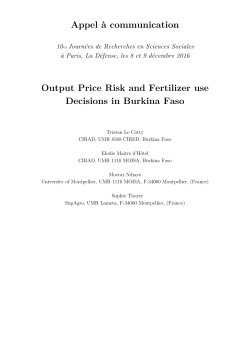Appel א communication Output Price Risk and Fertilizer use