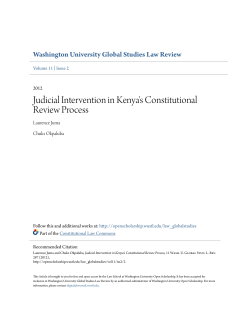 Judicial Intervention in Kenya`s Constitutional Review Process