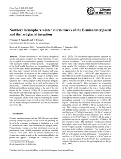 Northern hemisphere winter storm tracks of the Eemian interglacial