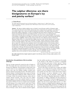 The sulphur dilemma: are there biosignatures on Europa`s icy
