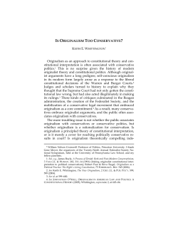 IS ORIGINALISM TOO CONSERVATIVE?
