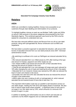 Saturated Fat Campaign Industry Case Studies