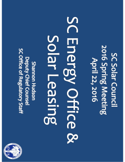 ORS Energy Office and Act 236 Leasing Update SC Solar Council