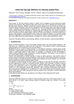 Initial Soil Springs Stiffness for laterally loaded Piles