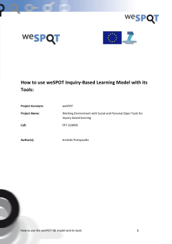 Description of how to use the weSPOT IBL model and its Tool set.