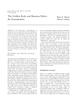 The Golden Rule and Business Ethics: An Examination
