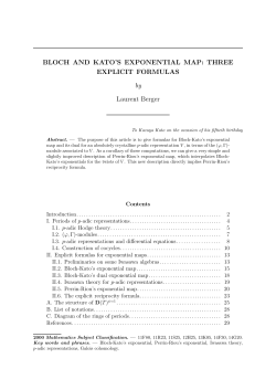 BLOCH AND KATO`S EXPONENTIAL MAP: THREE EXPLICIT