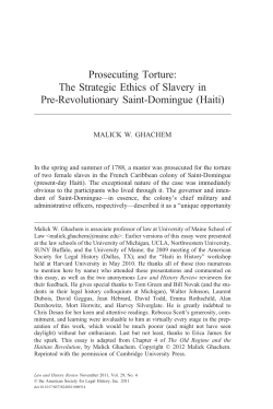 Prosecuting Torture: The Strategic Ethics of Slavery in Pre