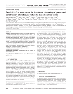 GenCLiP 2.0: a web server for functional clustering of genes and