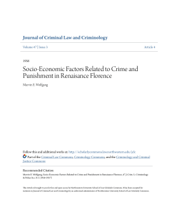 Socio-Economic Factors Related to Crime and Punishment in