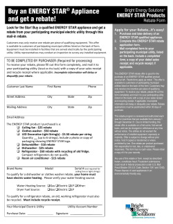 Buy an ENERGY STAR&reg; Appliance and get a rebate!