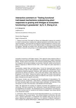 Interactive comment on &ldquo;Testing functional trait