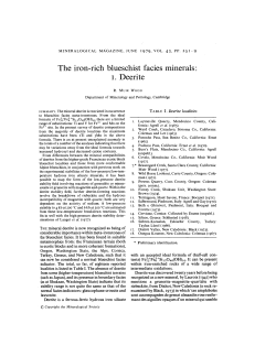 The iron-rich blueschist facies minerals: I. Deeri te